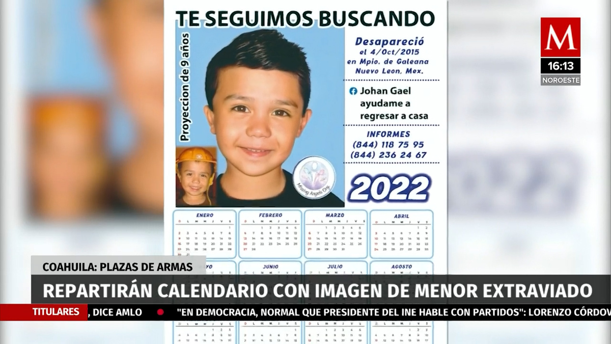 Padres de Johan Gael repartirán calendario con la imagen de su hijo