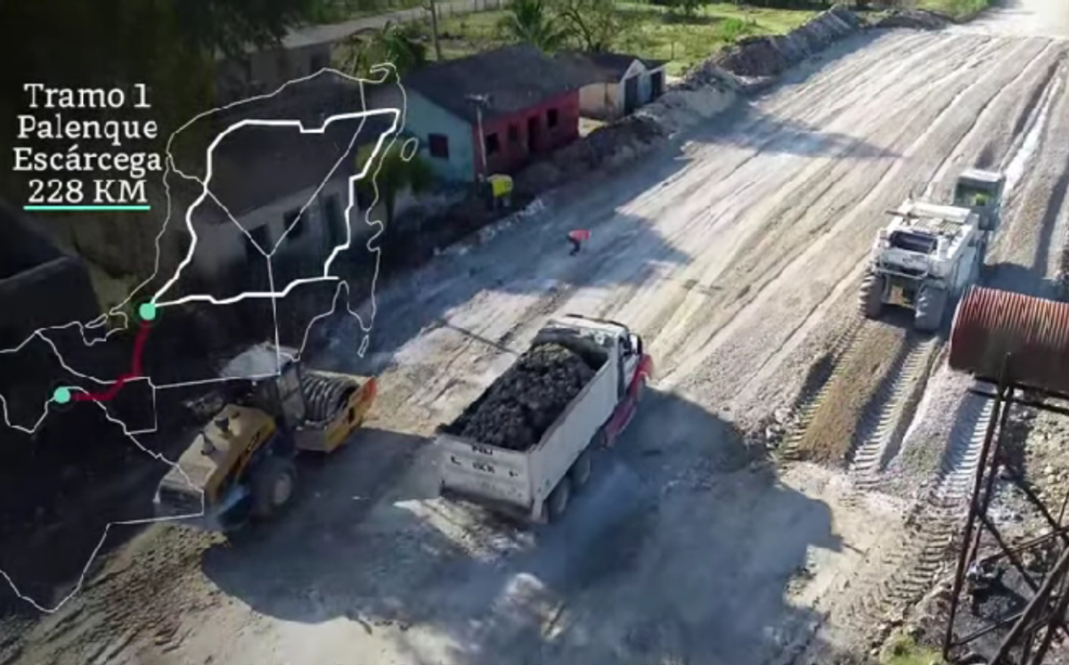 Avance de la construcción del Tren Maya. Foto: (ESPECIAL)