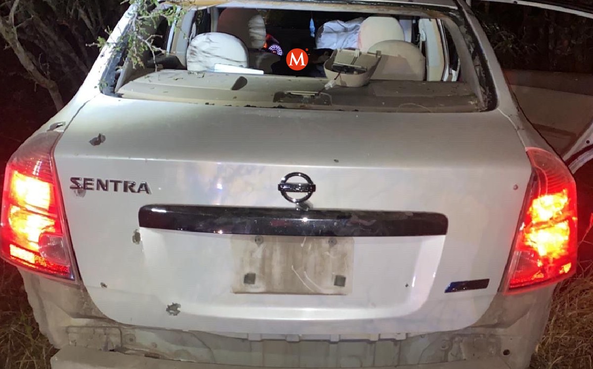 Automóvil asegurado en balacera en Ciudad Victoria. (Especial)