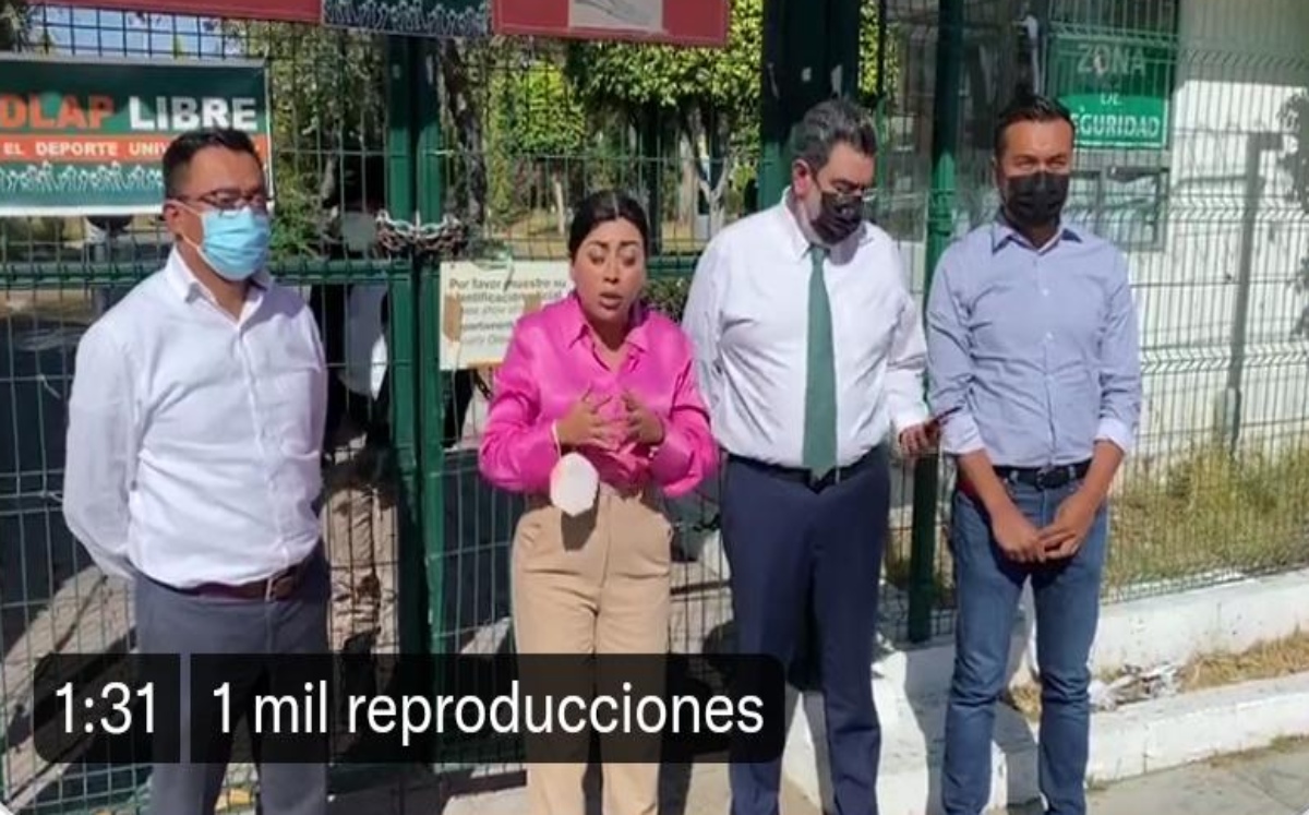Morena en instalaciones de la UDLAP | Especial