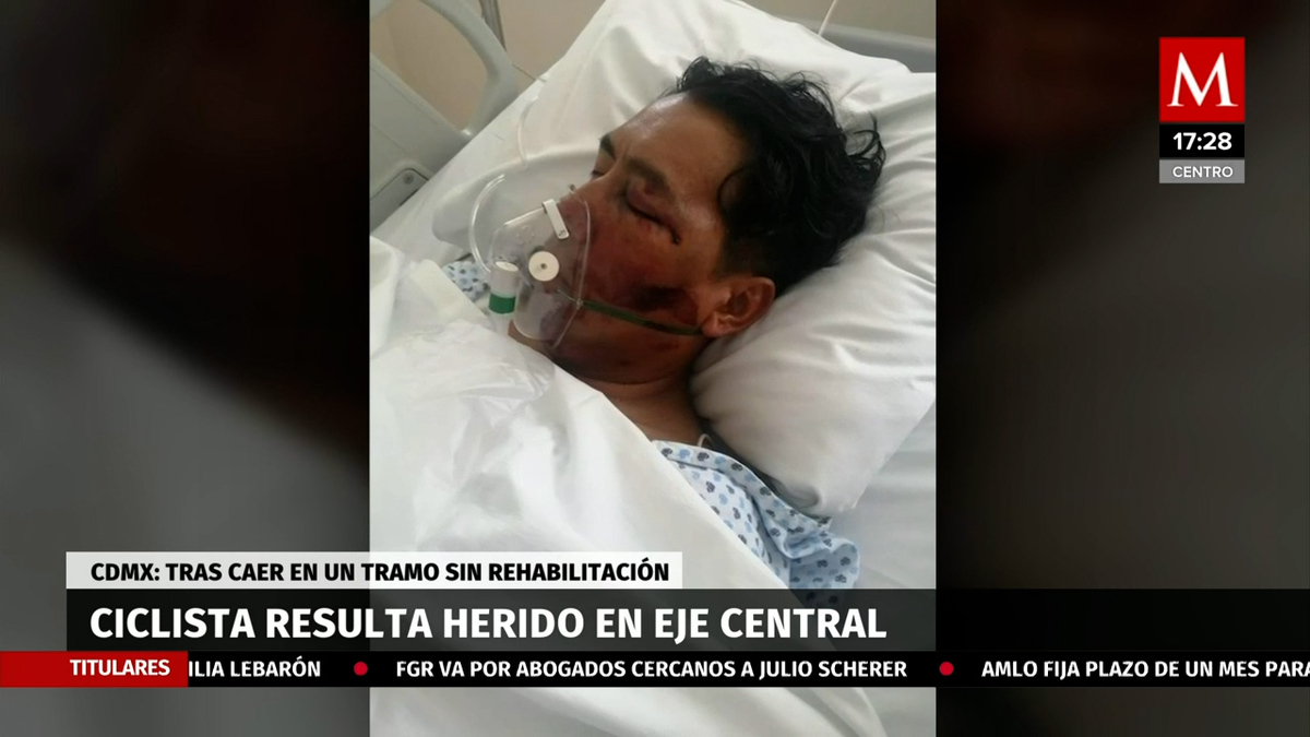 Ciclista es atropellado tras cae en un bache sobre Eje Central
