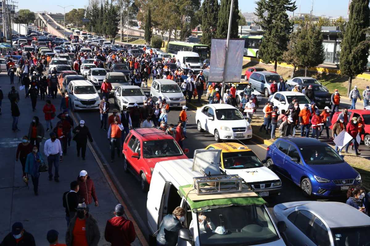 Docentes se manifiestan en Hidalgo. (Jorge Sánchez)