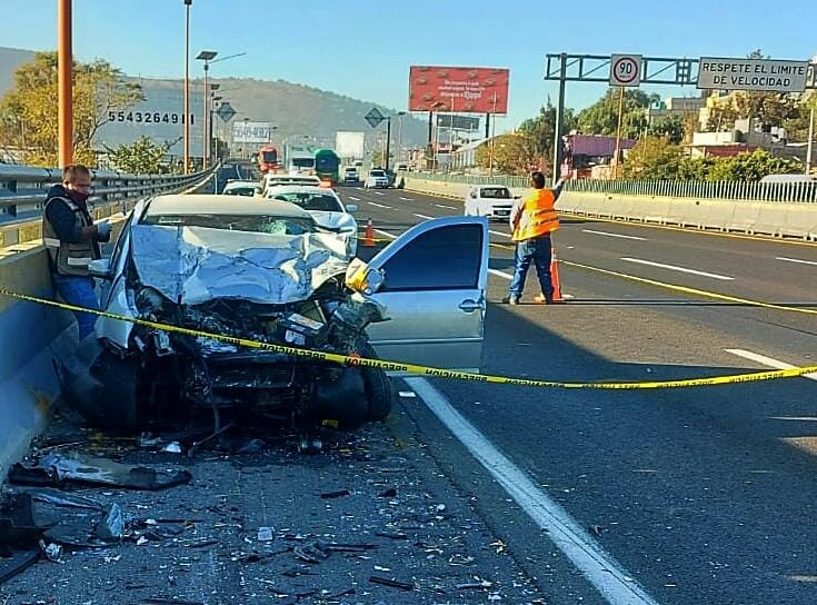 Muere conductor tras fuerte choque en la Autopista México-Pachuca