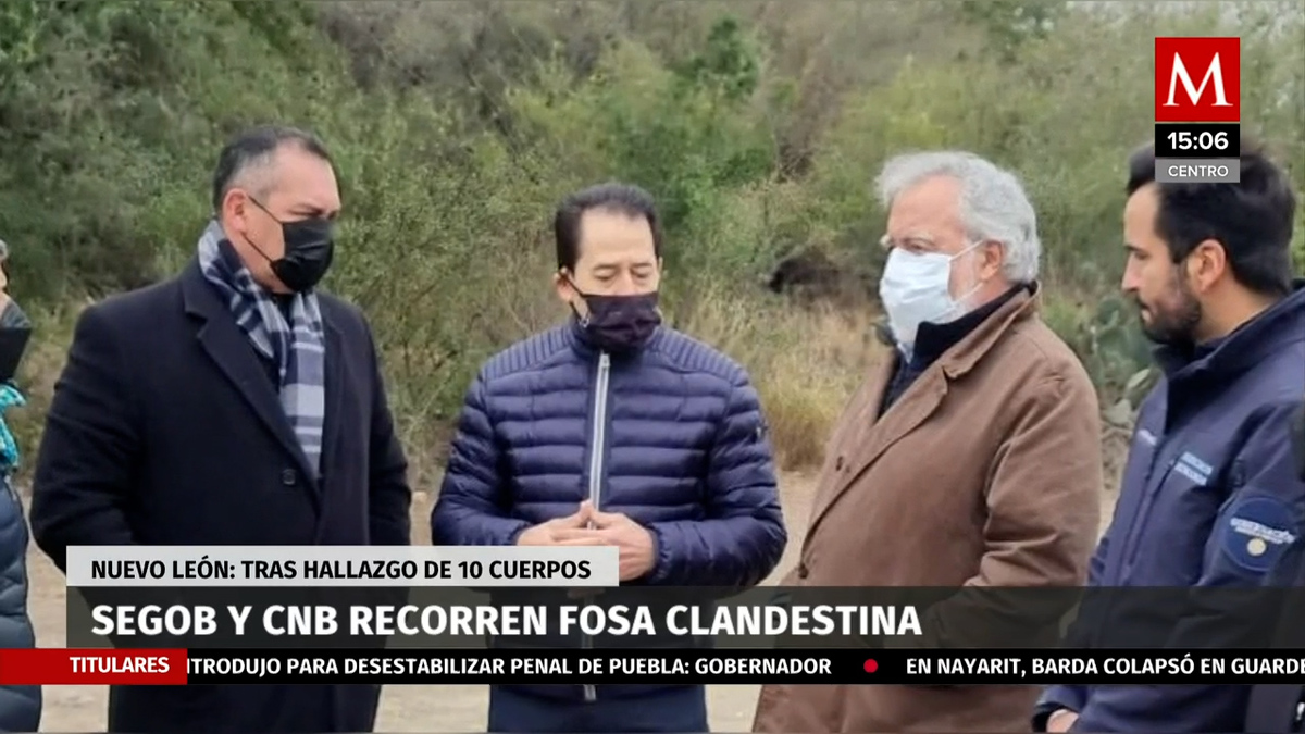 Segob y CNB recorren fosa clandestina en Escobedo, NL