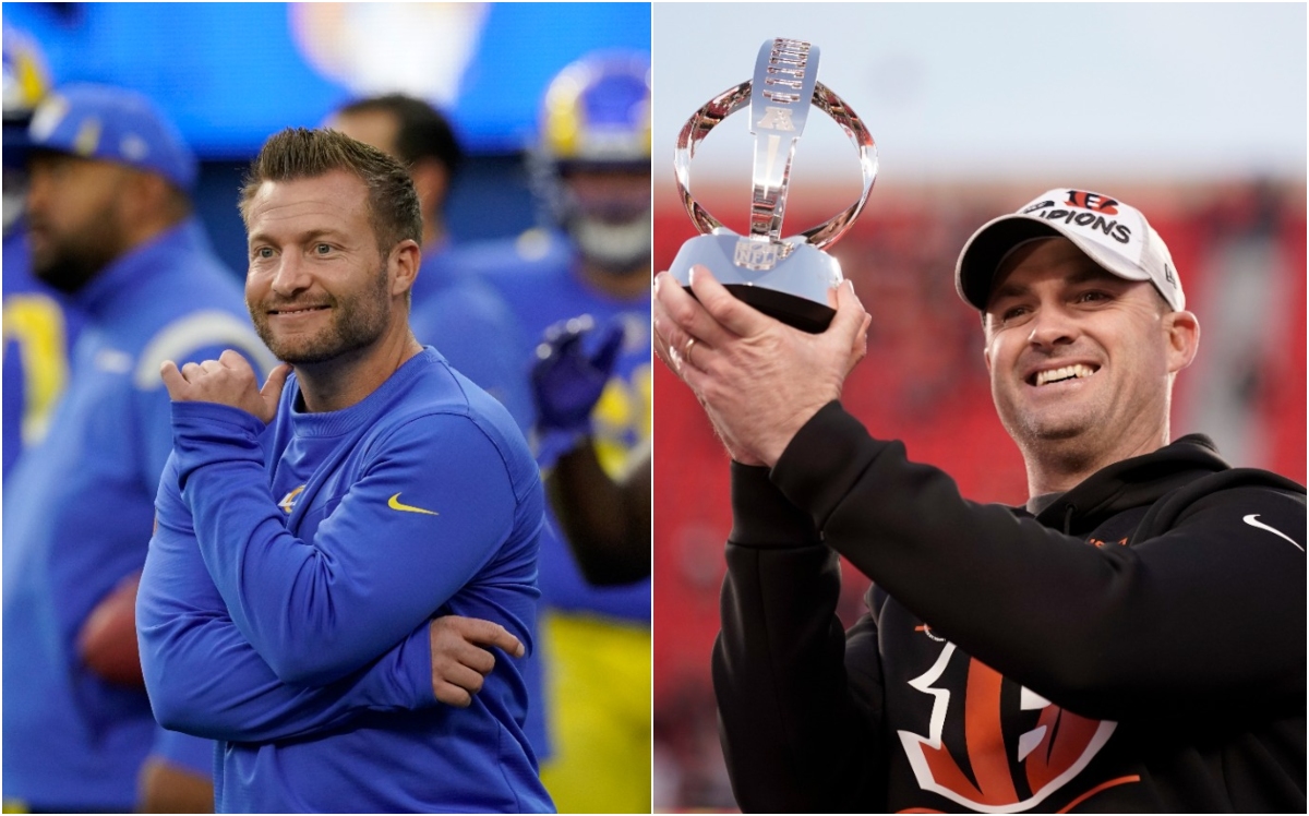 Sean McVay y Zac Taylor, un duelo de juventud en las bandas del Super Bowl LVI (AP)
