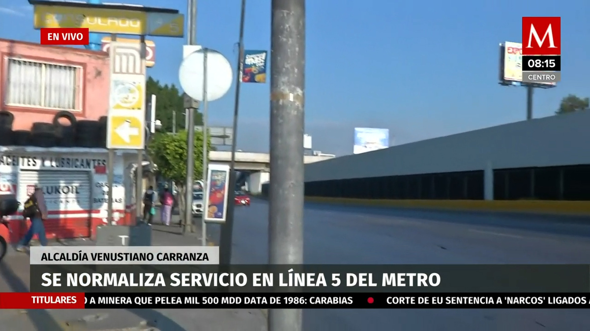 Se normaliza servicio en línea 5 del metro en alcaldía Venustiano Carranza