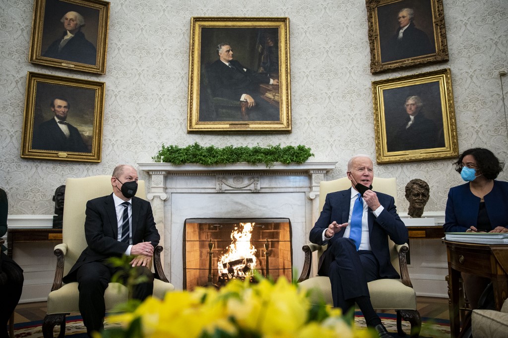 Olaf Scholz y Joe Biden en la Casa Blanca. | AFP