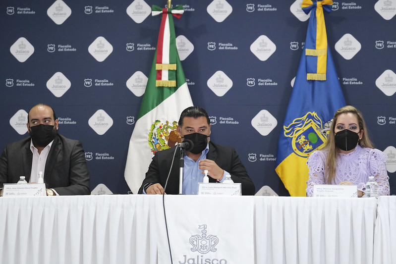 La Fiscalía de Jalisco ofreció una rueda de prensa. (Cortesía)