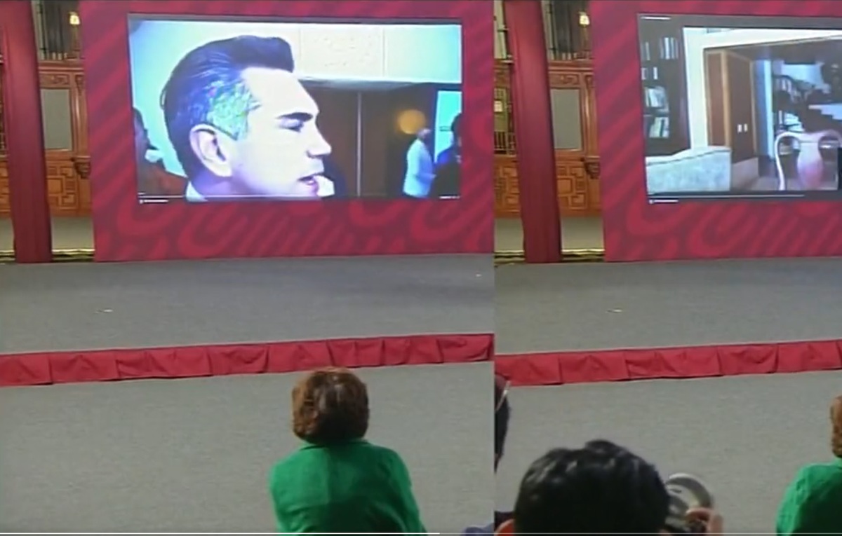 Imágenes que presentó AMLO en la mañanera. (Captura)
