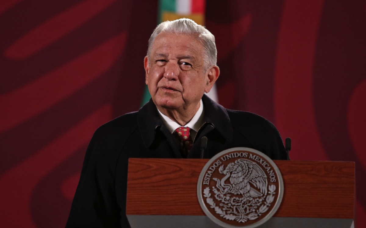 El mandatario durante su conferencia mañanera de hoy en el Salón de Tesorería de Palacio Nacional. | Cuartoscuro