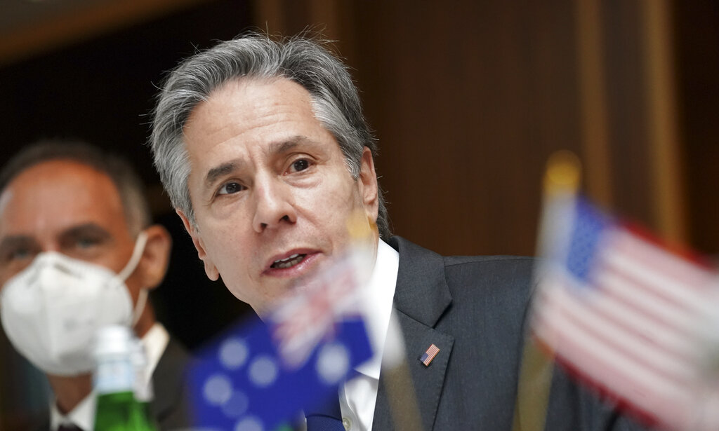 Antony Blinken, secretario de Estado de Estados Unidos, en su gira por Australia. (AP)