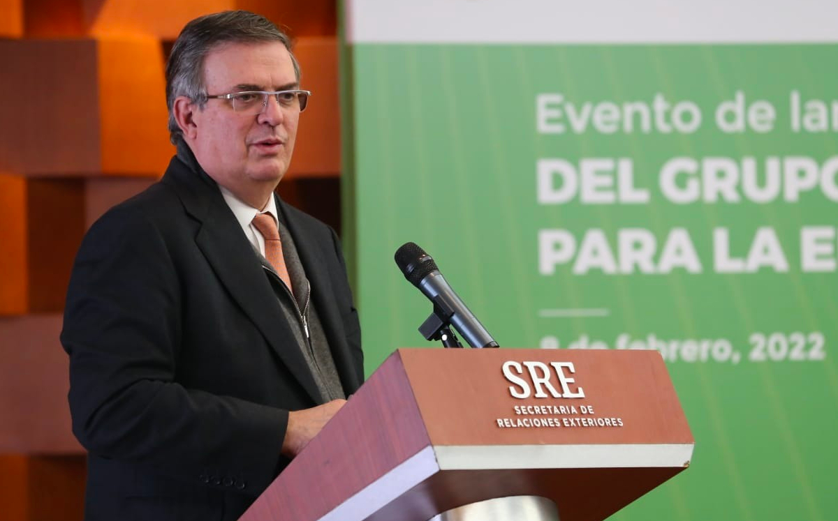 El canciller Marcelo Ebrard en un evento en la secretaría de Relaciones Exteriores. | Octavio Hoyos