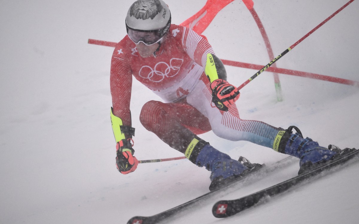 Impresionante nevada en la competencia del mexicano Rodolfo Dickson en Beijing 2022 (AFP)