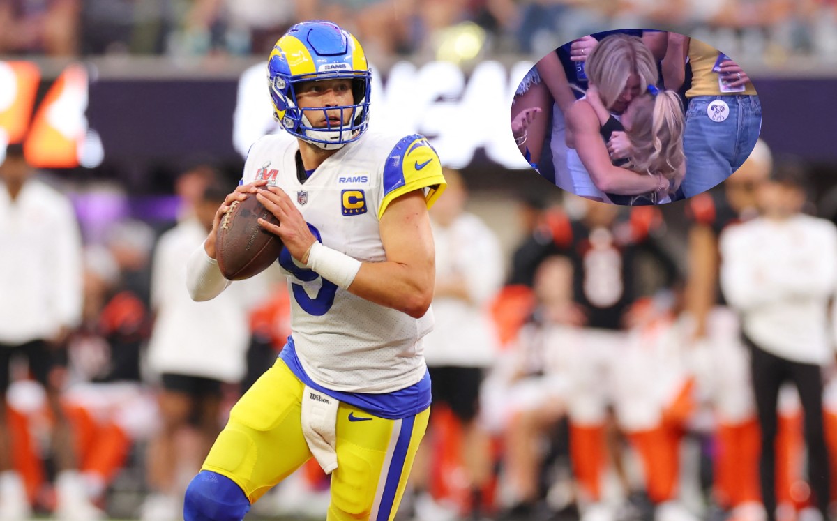 La emotiva reacción de la esposa e hija de Matt Stafford tras el TD de Rams (AFP)