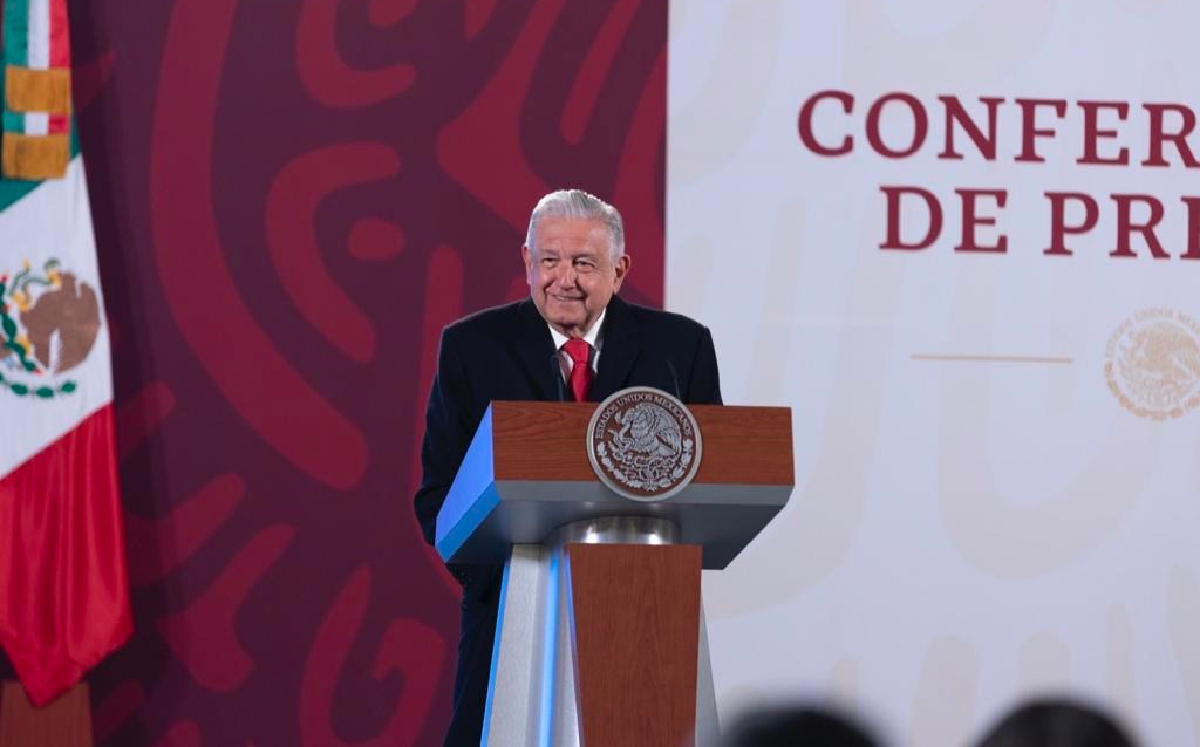 El Presidente durante su conferencia mañanera de hoy en Palacio Nacional. | Cortesía