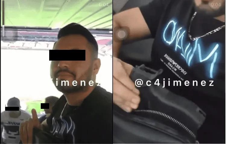 El hombre mostró el arma dentro del Estadio Azteca | Especial