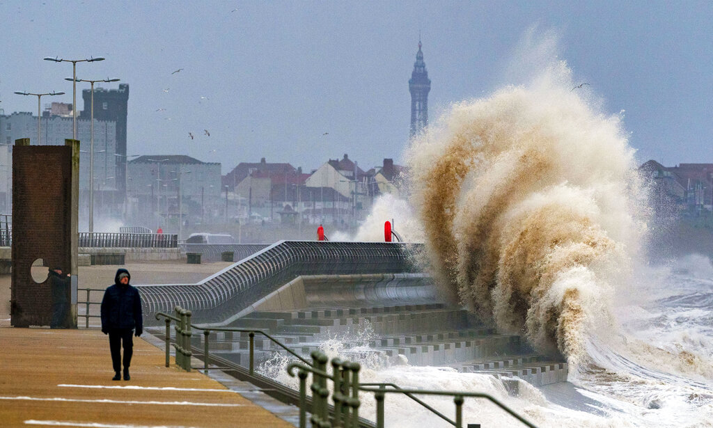 Los fuertes vientos de Eunice serán registrados en Gales e Inglaterra. (AP)