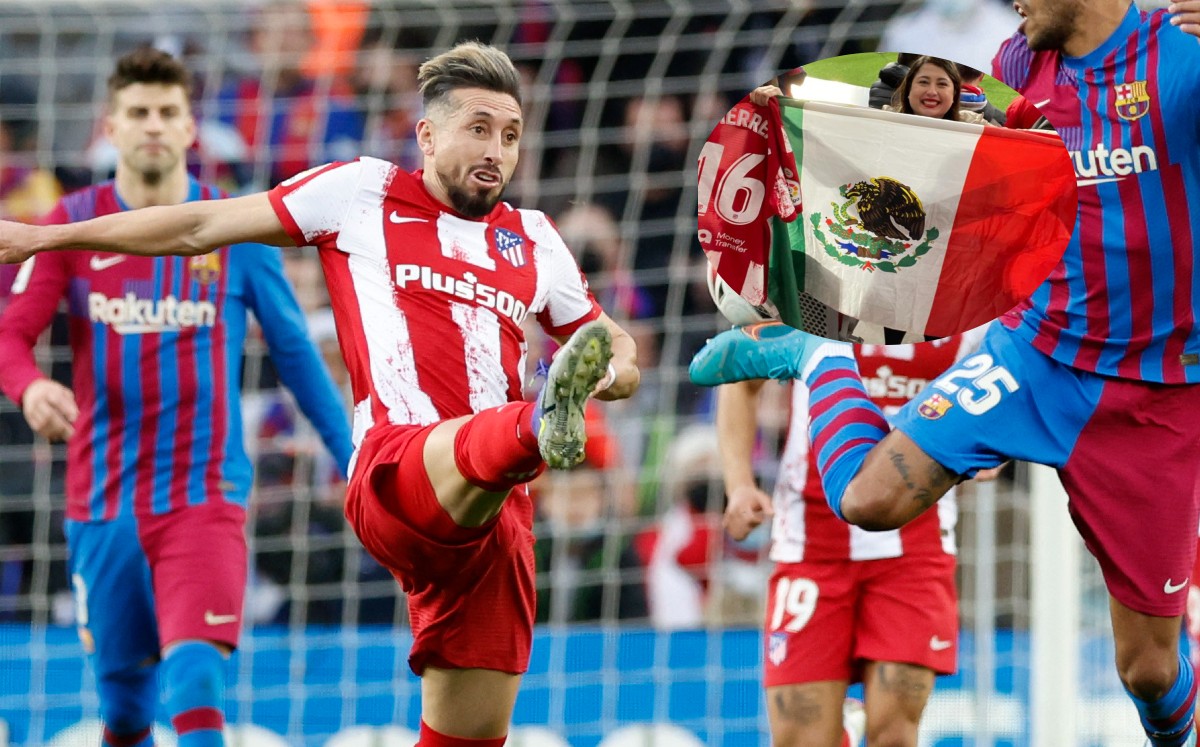 Héctor Herrera regla playera a fan mexicana en Atlético vs Levante  (Reuters)