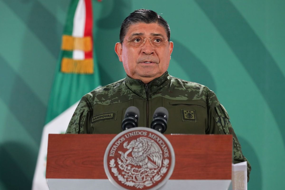 Luis Cresencio Sandoval, secretario de la Defensa Nacional, en conferencia de prensa (Archivo Cuartoscuro)