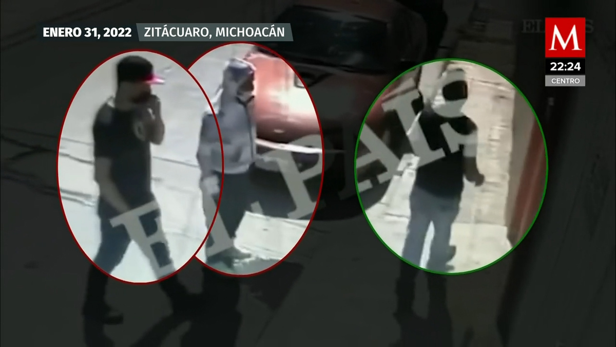 Cámaras de seguridad graban ejecución en Zitácuaro, Michoacán.