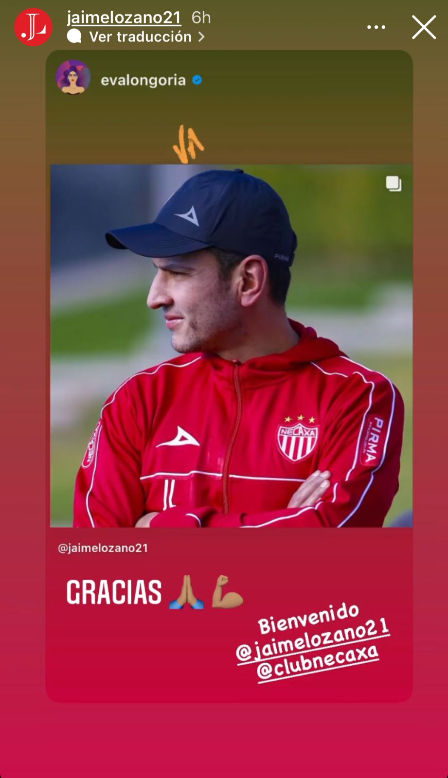 Eva Longoria da la bienvenida a Jaime Lozano a Necaxa (Instagram)