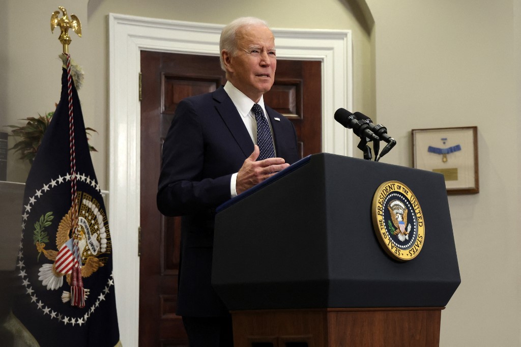 El presidente Biden dio una conferencia este 18 de febrero desde la Casa Blanca. (AFP)