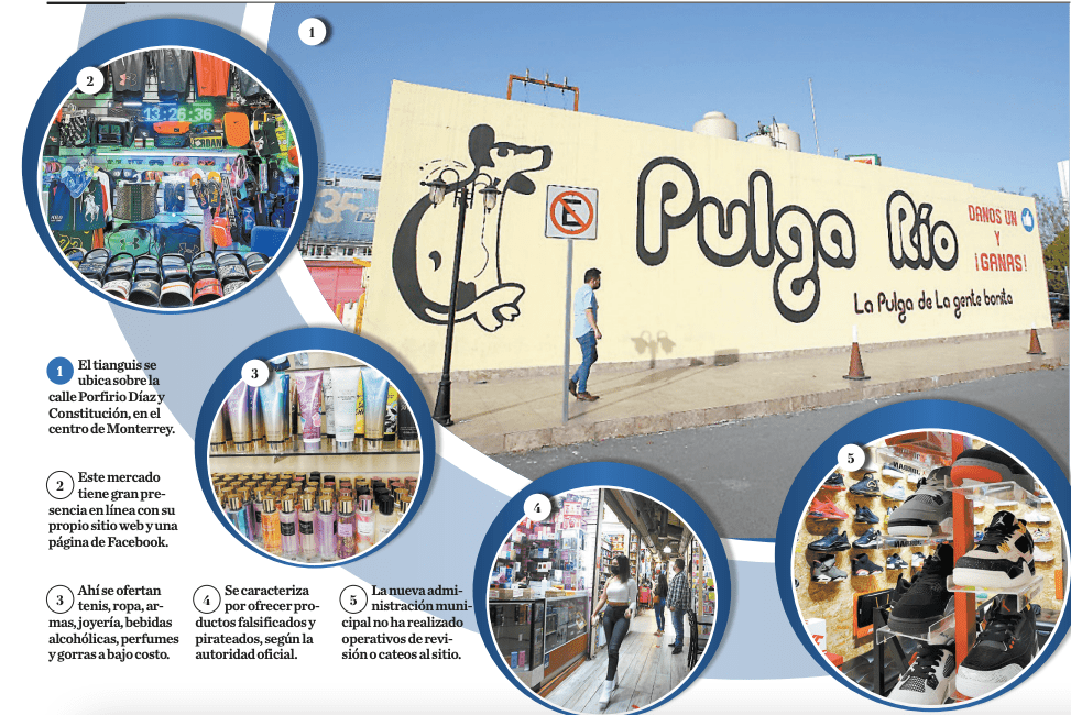 El tianguis se ubica sobre la calle Porfirio Díaz y Constitución, en el centro de Monterrey.