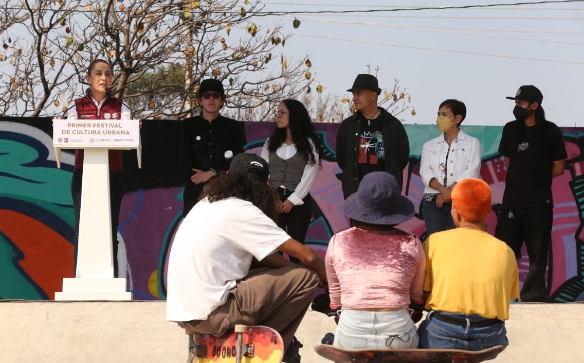 Sheinbaum inaugura primer festival en el Parque de Cultura Urbana de Chapultepec. | Octavio Hoyos