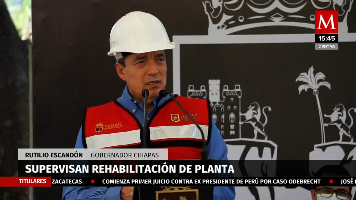 Gobernador de Chiapas supervisa rehabilitación de planta