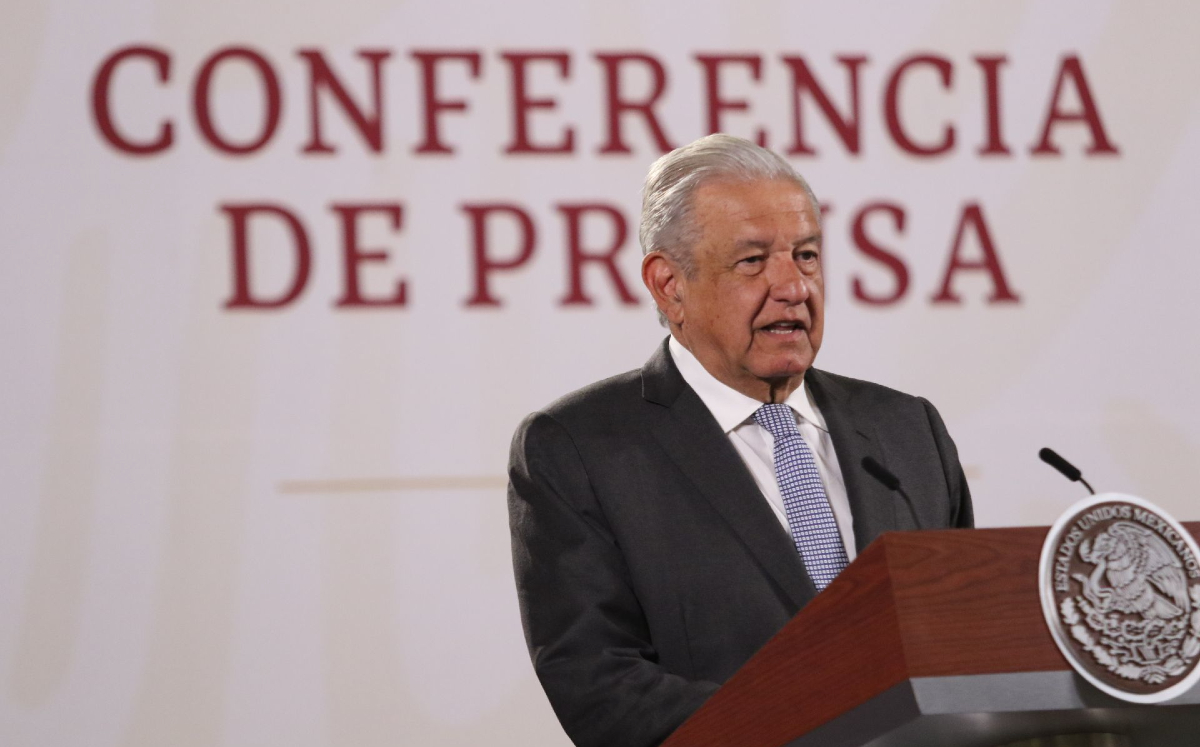 El presidente López Obrador en su conferencia mañanera de hoy en Palacio Nacional. | Cuartoscuro