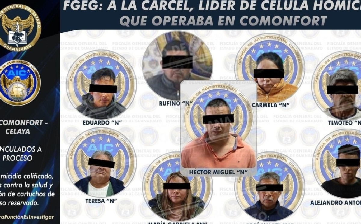 Al menos 8 miembros de la célula delictiva de Comonfort fueron vinculados a proceso / Foto: Especial