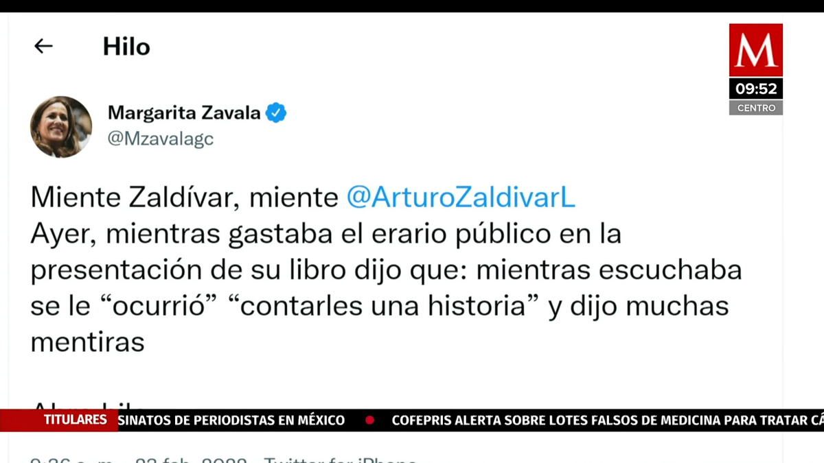 Margarita Zavala responde a señalamientos de Arturo Zaldívar