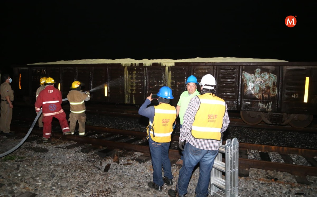 Transporte de materiales tóxicos por la vía del tren en Tampico. (Yazmín Sánchez)