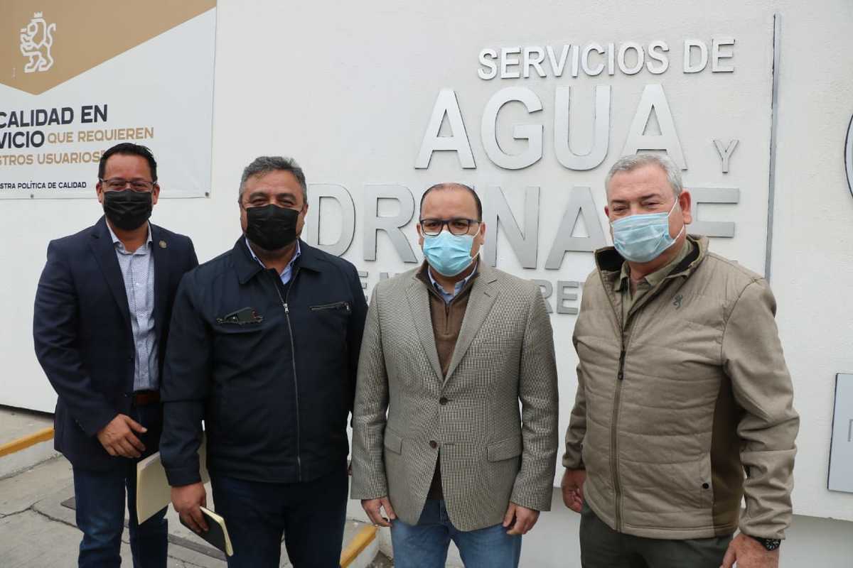 El panista estuvo acompañado de los diputados federales de su partido Víctor Pérez, Pedro Garza y Pedro Salgado. Foto: Leonel Rocha