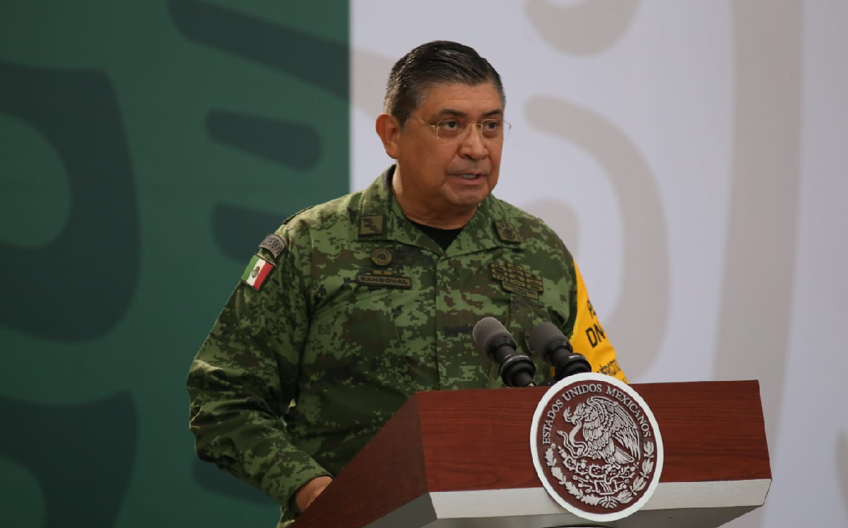 El secretario de la Defensa, Luis Cresencio Sandoval, en la conferencia mañanera. | Octavio Hoyos