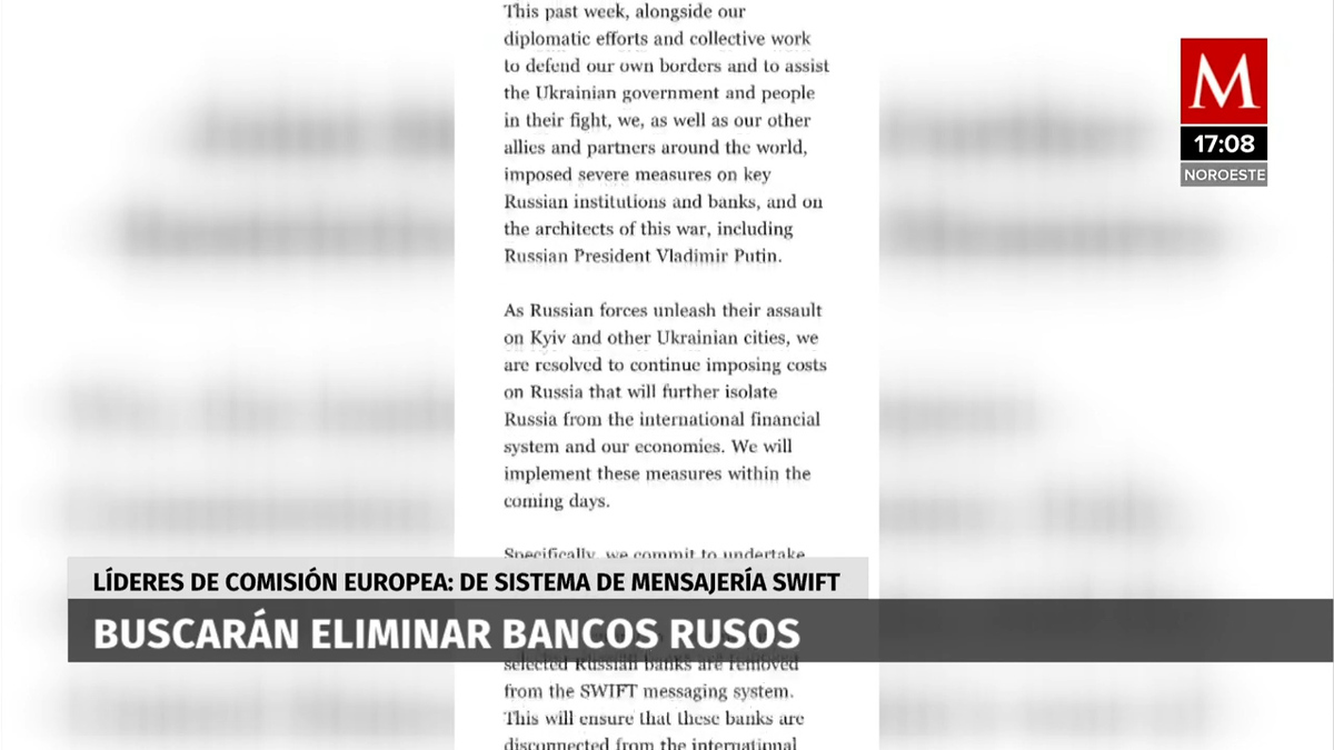 EU y la UE acuerdan bloquear a bancos rusos del sistema SWIFT