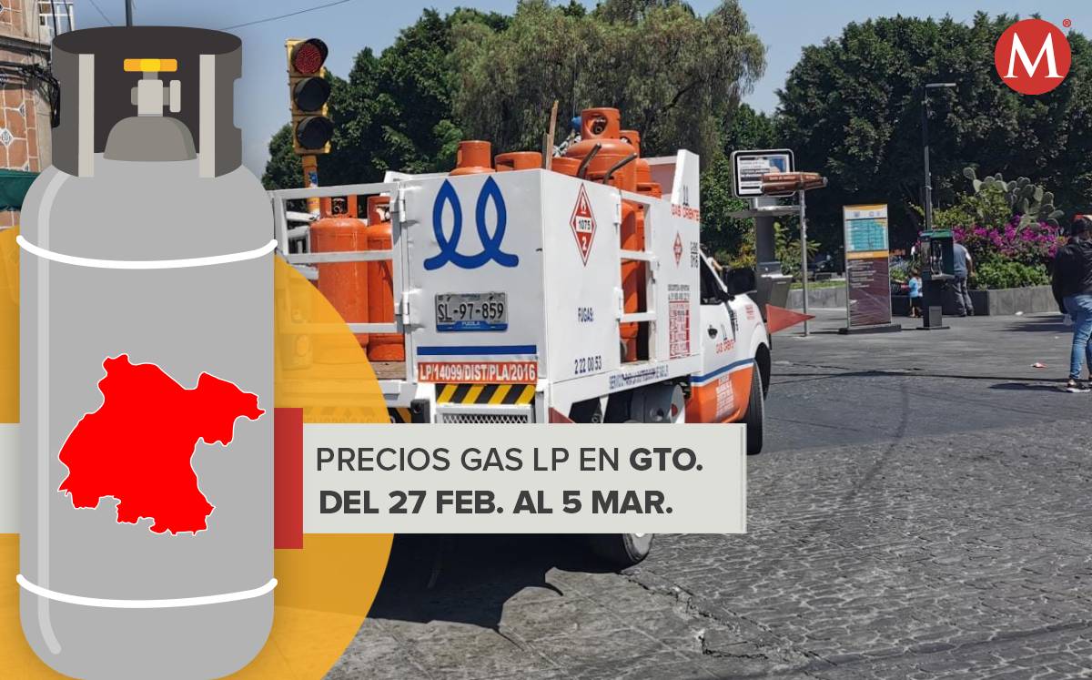 Precio del gas en Guanajuato.-