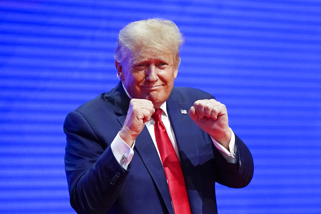 Donald Trump, ex presidente de Estados Unidos en la CPAC 2022. (AP)