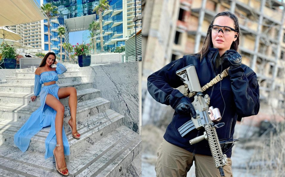Miss Ucrania en más de una ocasión ha compartido fotografías usando vestimenta camuflajeada