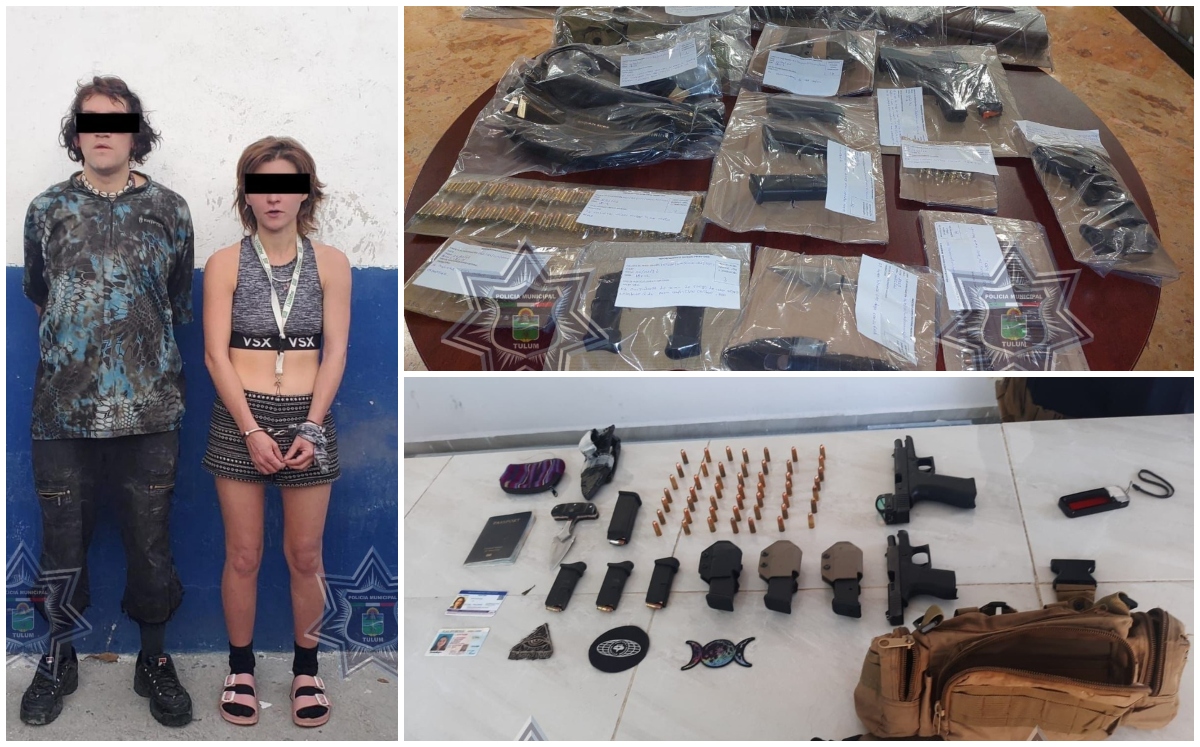 La pareja también llevaba una daga, un sensor de cámaras y un pasaporte de otra persona,