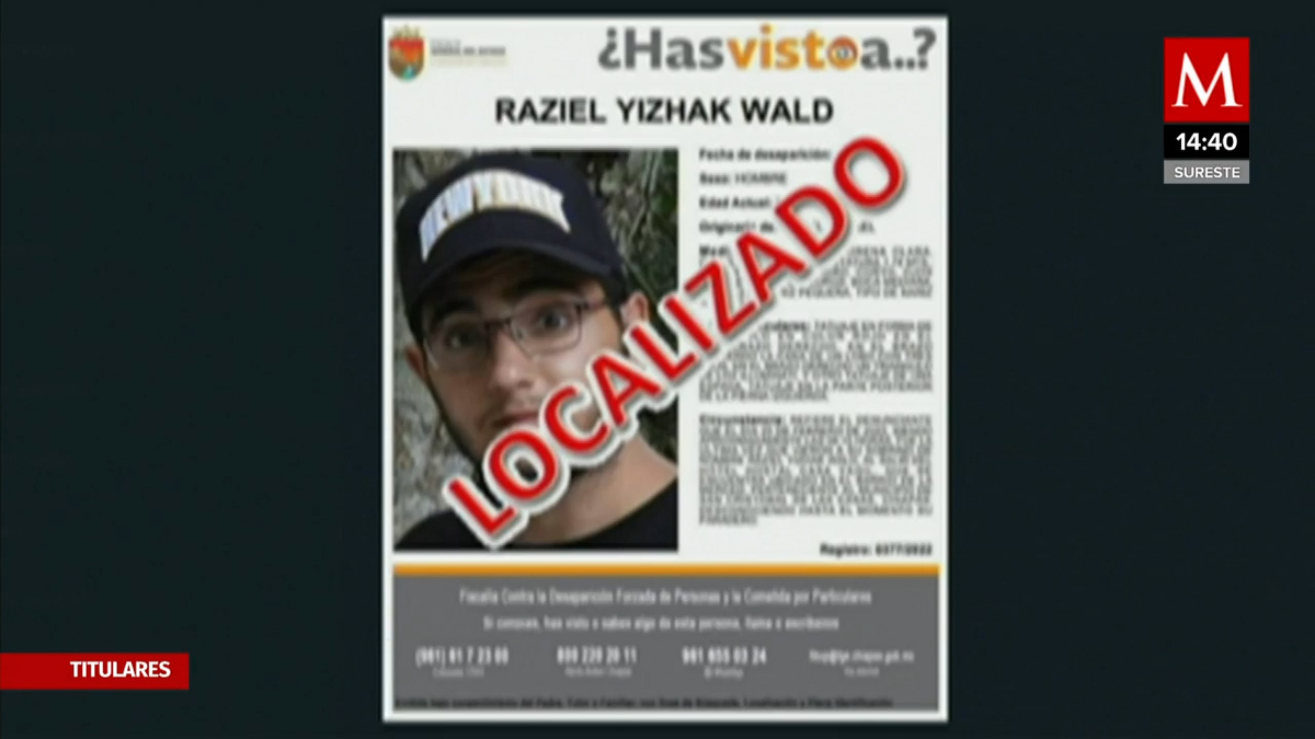 Fiscalía de Chiapas localiza a Israelí, reportado como desaparecido