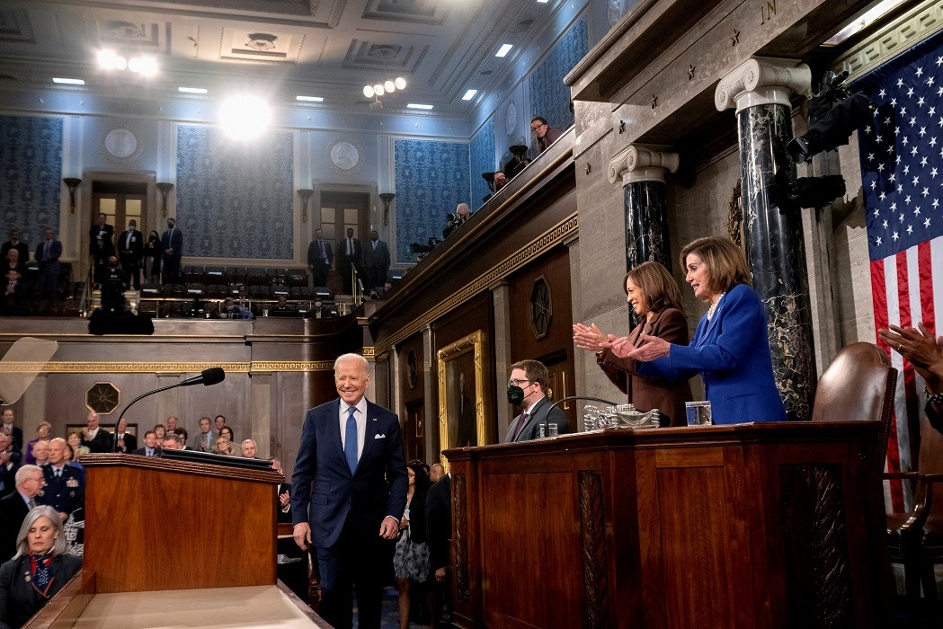 Biden llegando a dar su discurso (EFE)
