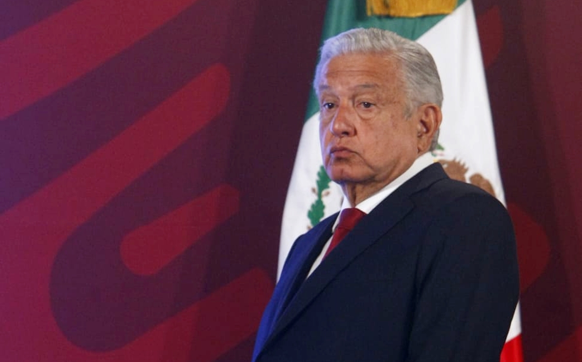 El presidente López Obrador dio su conferencia de prensa en el Salón de Tesorería. | Ariana Pérez