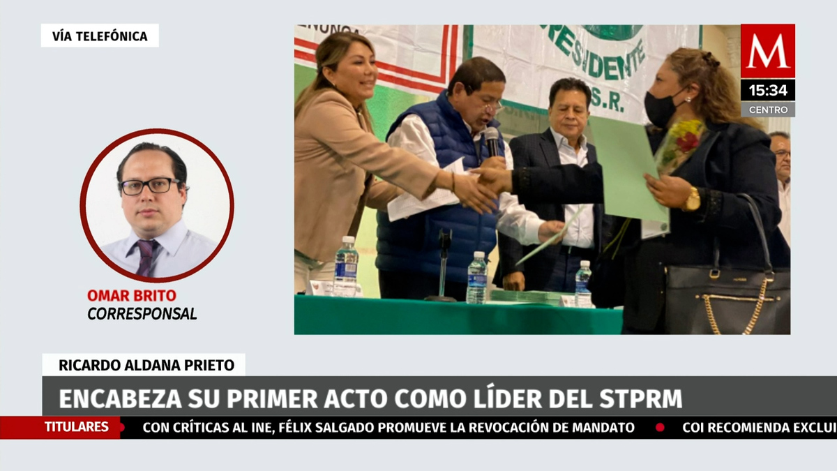 Ricardo Aldana encabeza su primer acto como líder del sindicato de Pemex