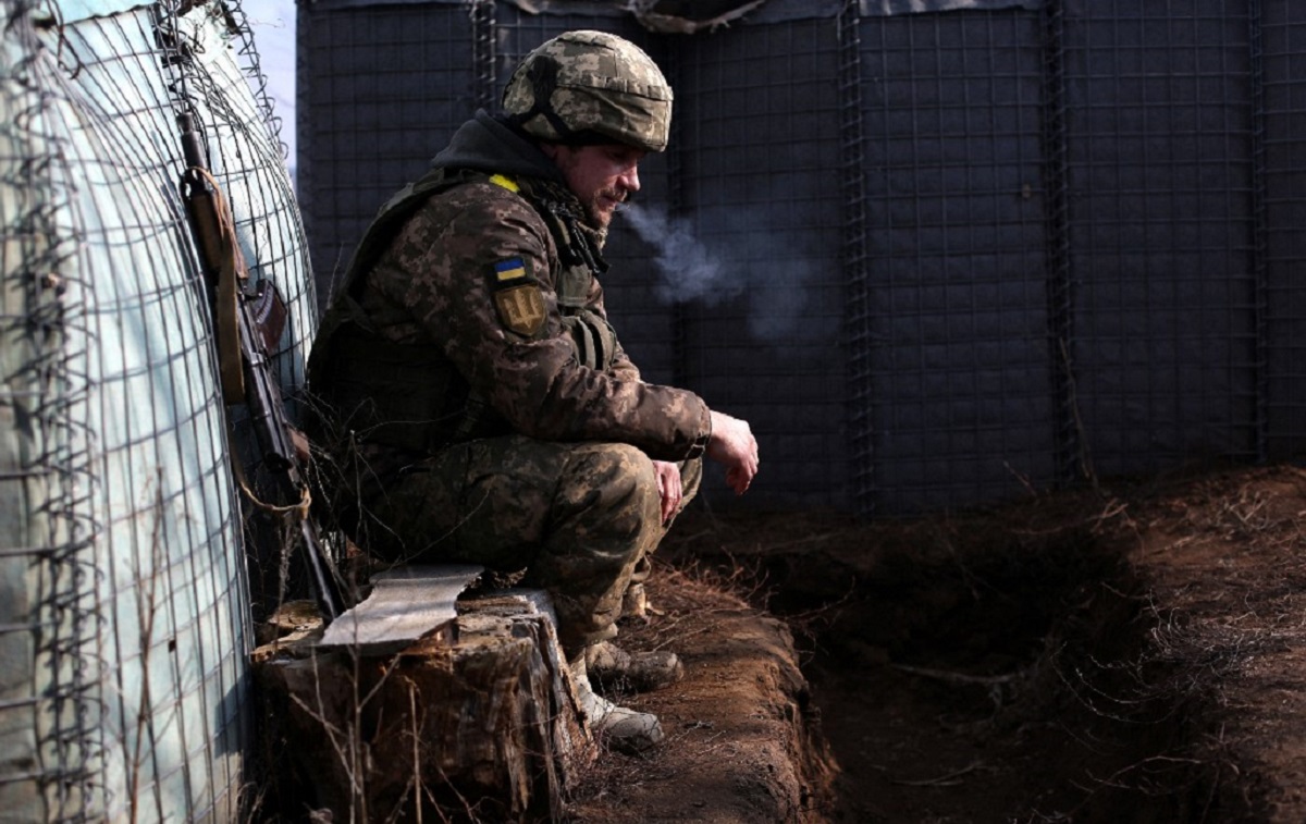 Soldado ucraniano, 22 de febrero de 2022. | AFP