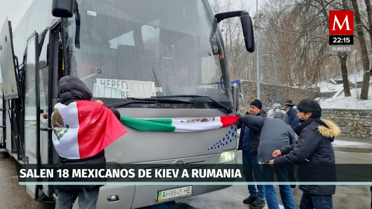 Grupo de mexicanos que partieron de Kiev en autobús llegan a Rumania