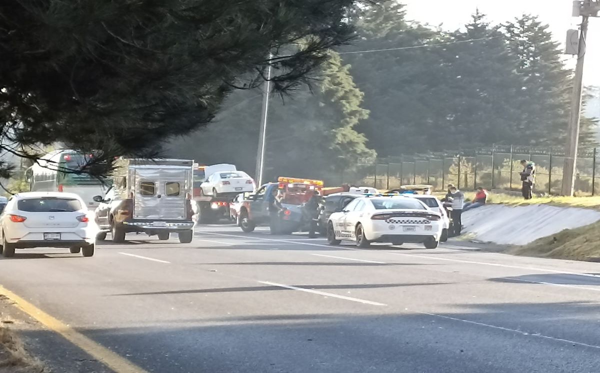 Carambola vehicular en la autopista México - Toluca. (Enrique Luna)
