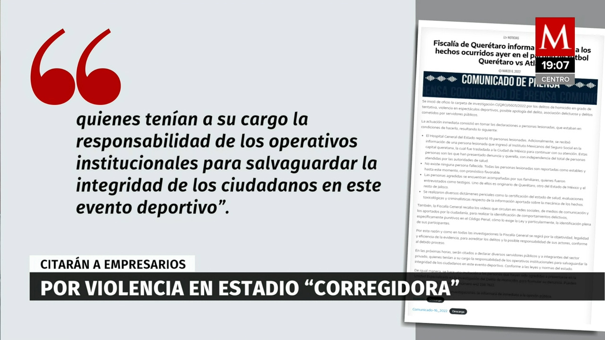 Fiscalía de Querétaro citará a integrantes del sector privado