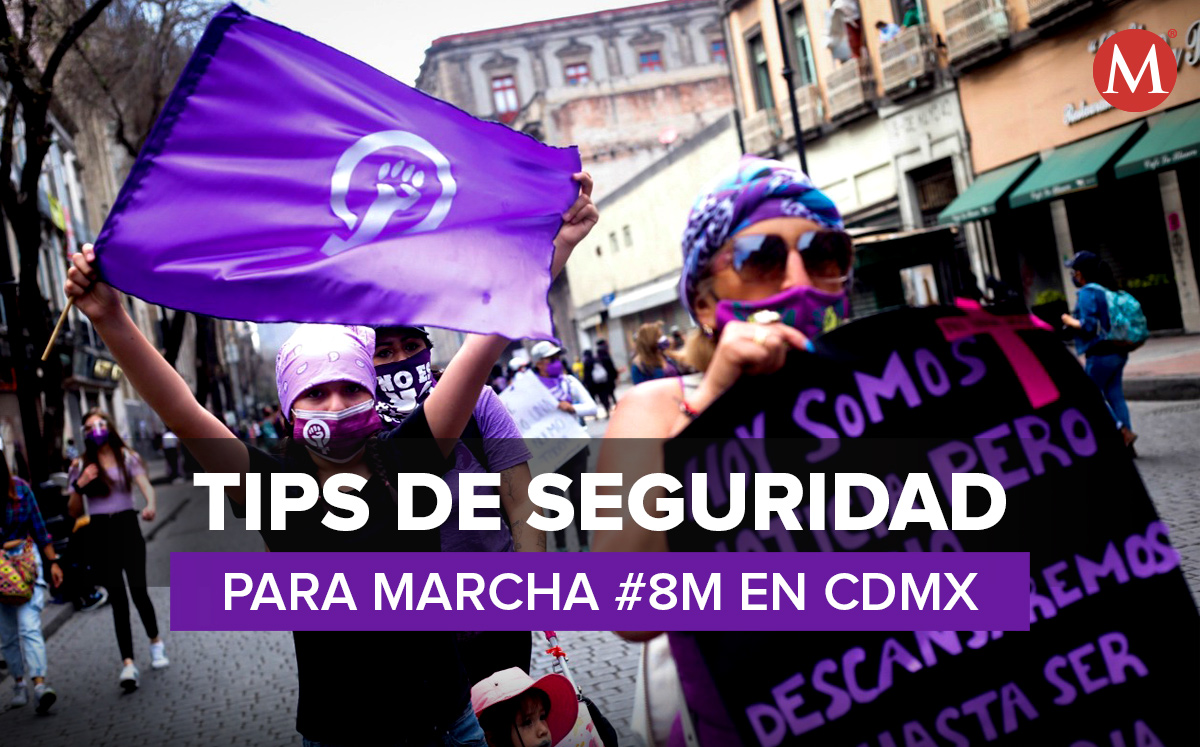 Las colectivas dieron algunas recomendaciones de seguridad para asistir a la marcha. | Foto: Aracely López  Diseño: Oscar Ávila