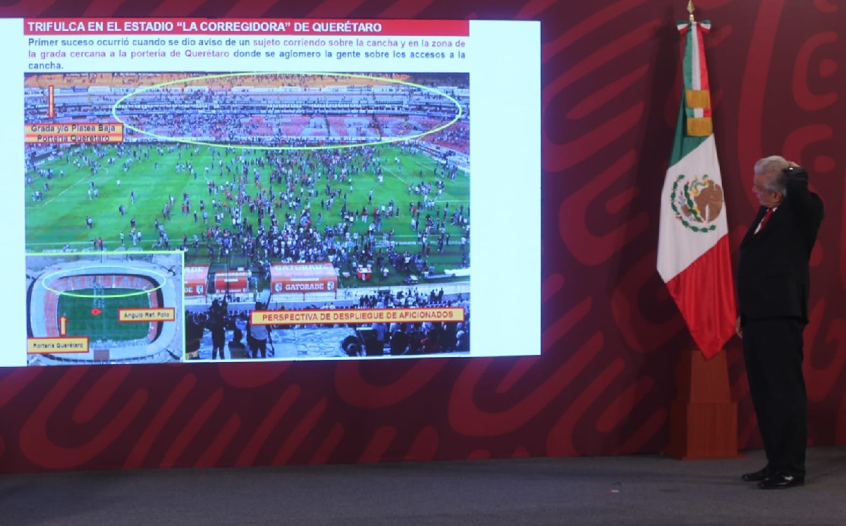 La Secretaría presentó un informe sobre la riña entre aficionados en Querétaro. | Javier Ríos